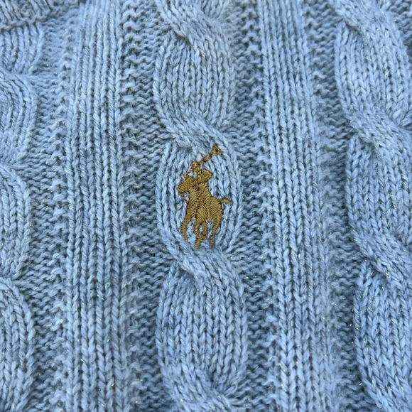 Polo Ralph Lauren girls cable knit sweater gray size 7 small - Picture 2 of 5